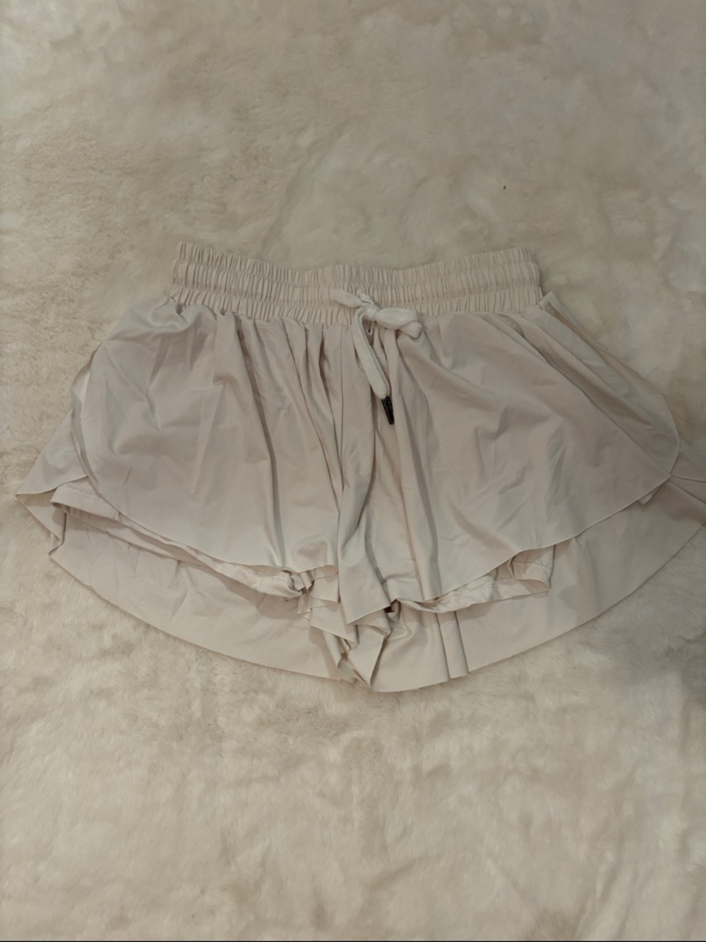 White Women’s Layered Ruffle Shorts